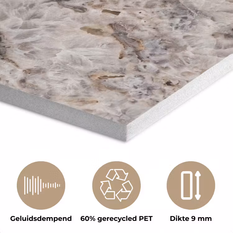 Steen - Textuur - Abstract - Beige - Wit PET vilt klein -closeup_NL