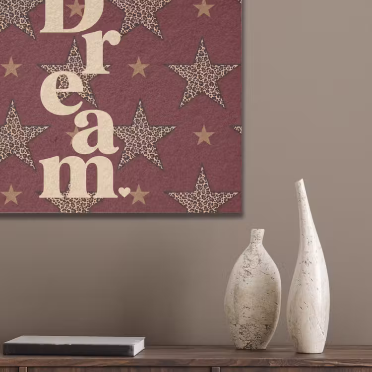 Sterren - Luipaardprint - Dream - Bordeaux PET vilt klein -sfeer6_closeup