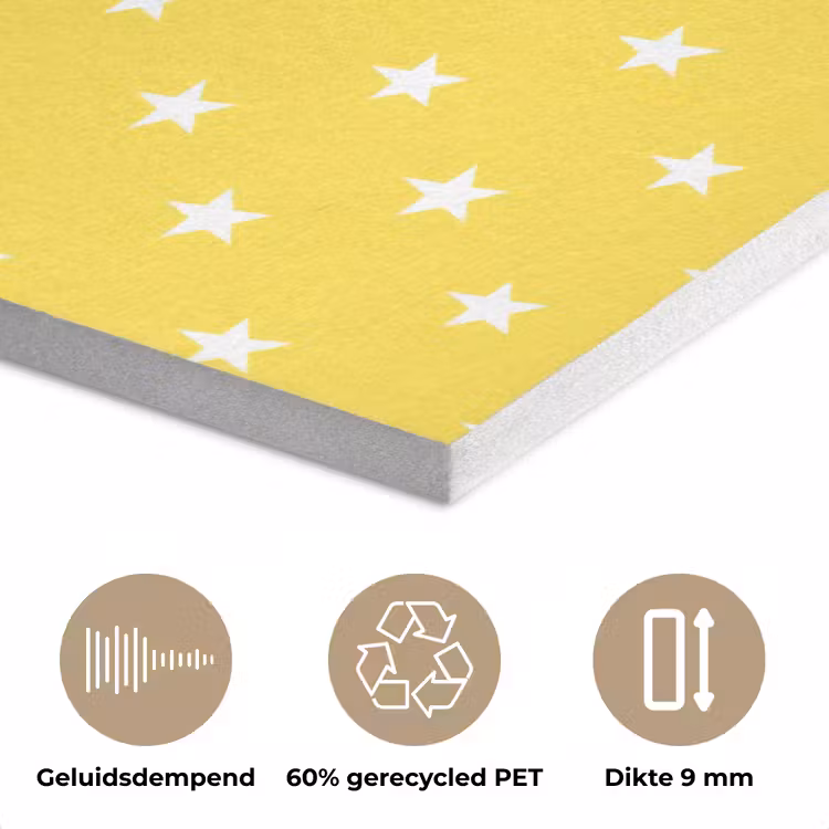 Sterren - Patroon - Minimalistisch - Geel PET vilt klein 837 -closeup_NL