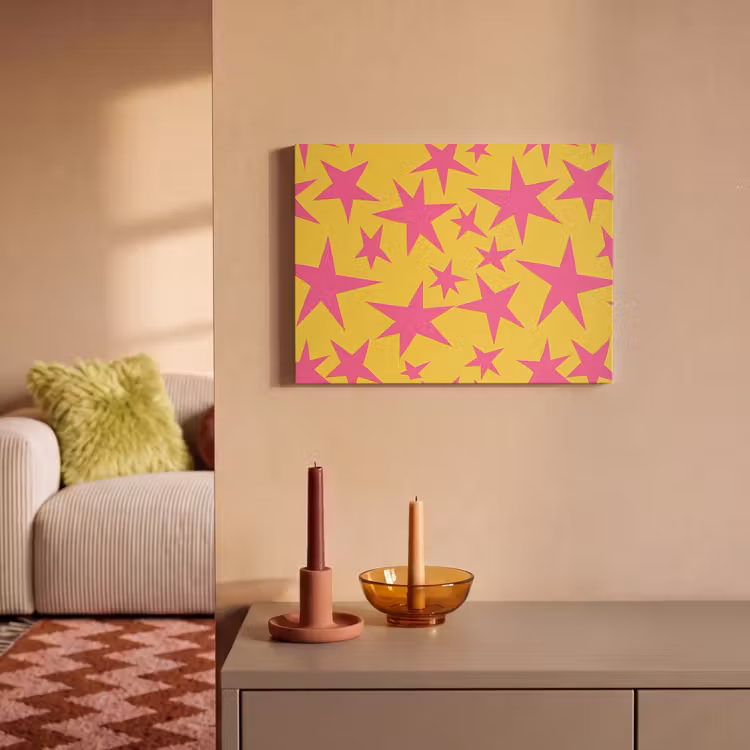 Sterren - Patroon - Roze - Geel PET vilt klein 837 -sfeer1