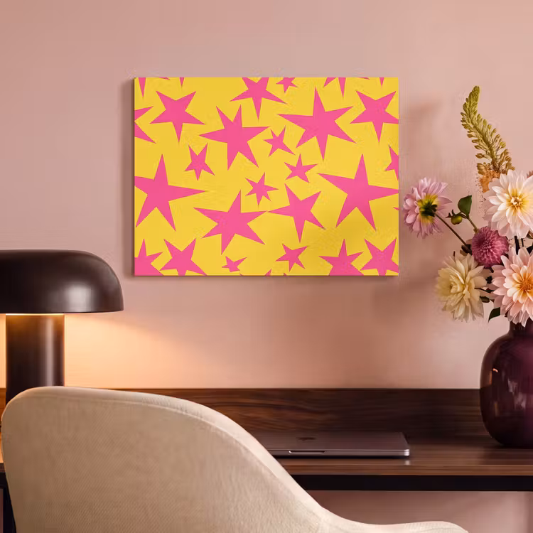 Sterren - Patroon - Roze - Geel PET vilt klein 837 -sfeer3