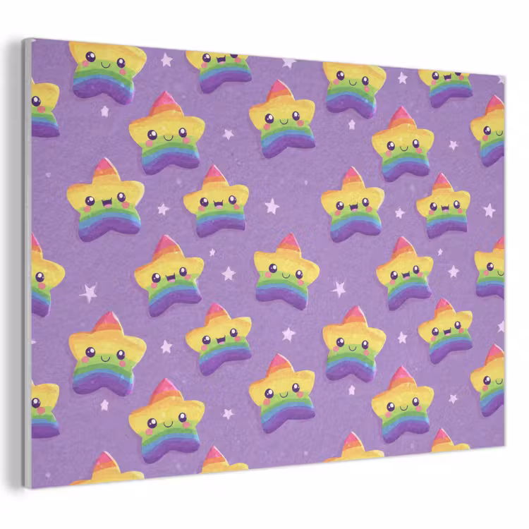 Sterren - Regenboog - Paars PET vilt klein 837 -3d