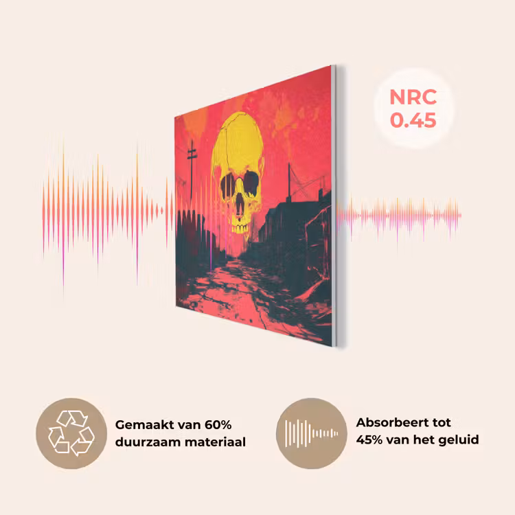 Straat - Verlaten - Schedel - Geel PET vilt klein -USP_NL