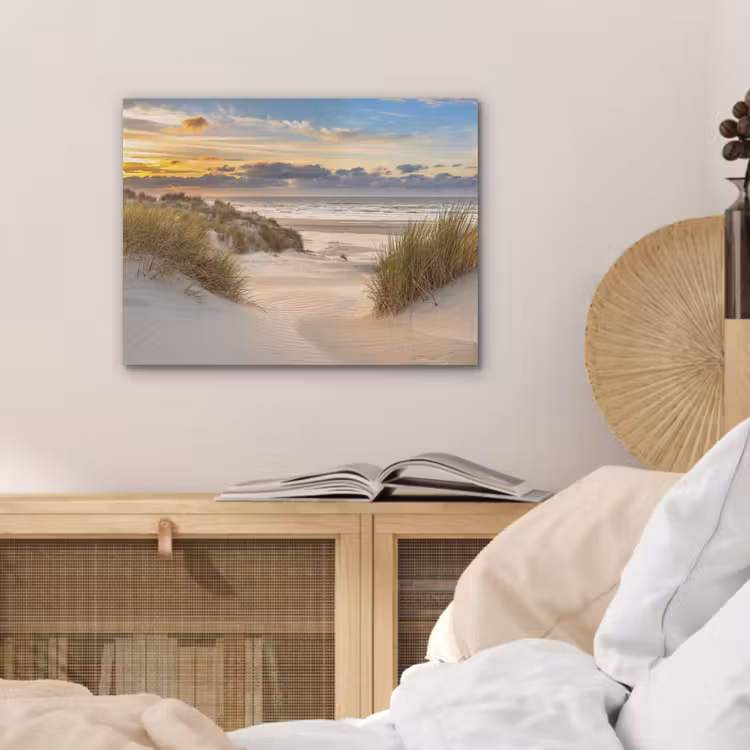 Strand - Duin - Gras - Zonsondergang - Zee PET vilt klein -sfeer3
