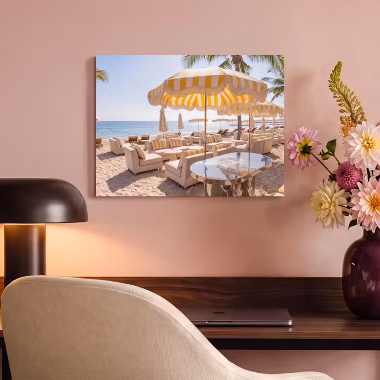 Strand - Ligbedden - Vakantie - Modern - Geel PET vilt klein -sfeer3