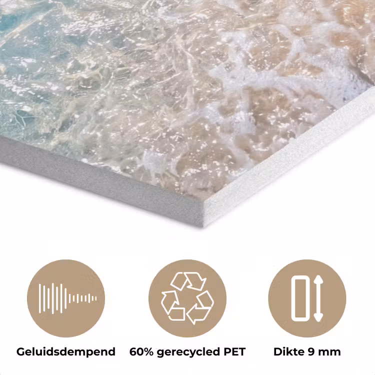 Strand - Water - Natuur - Blauw - Beige PET vilt klein -closeup_NL