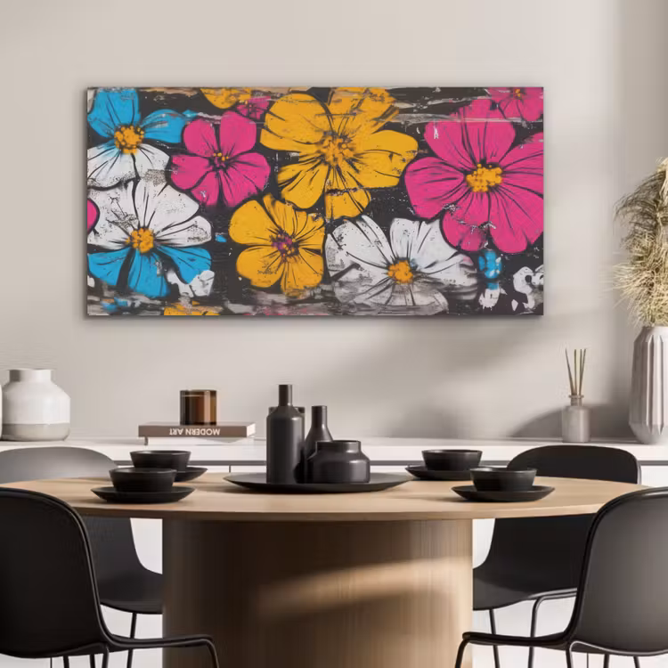 Street Art - Bloemen - Mix PET vilt middel -sfeer1