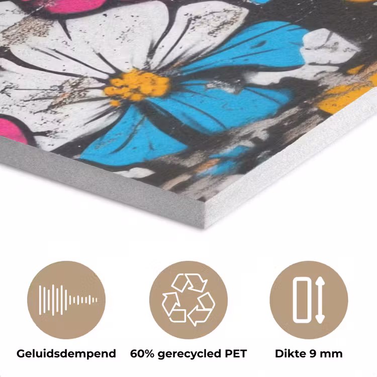 Street Art - Bloemen - Mix PET vilt middel -closeup_NL