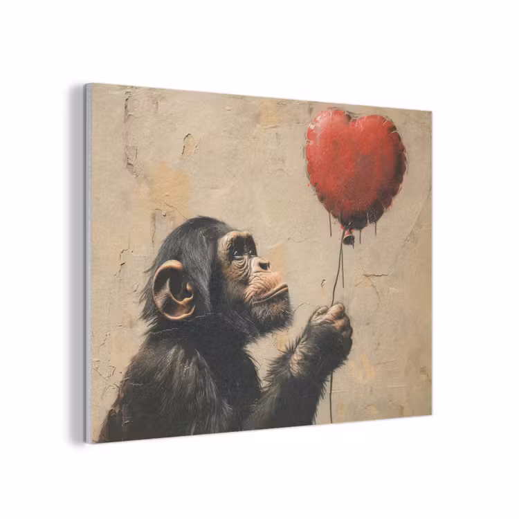 Street art - Chimpansee - Ballon - Graffiti - Banksy PET vilt klein -3d