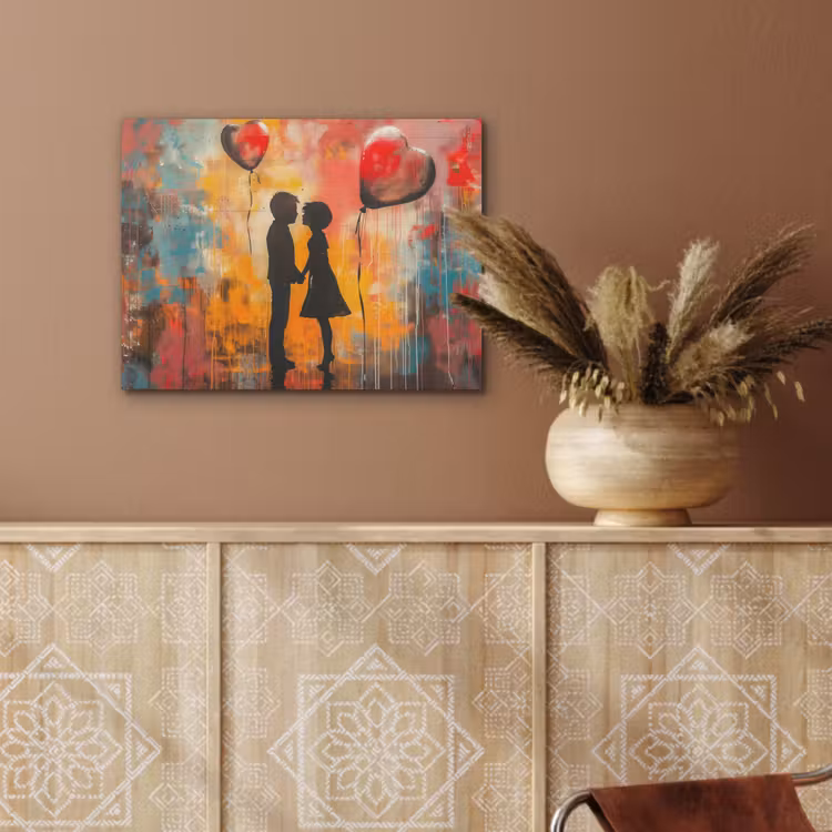 Street art - Liefde - Graffiti - Kunst - Banksy PET vilt klein -sfeer4
