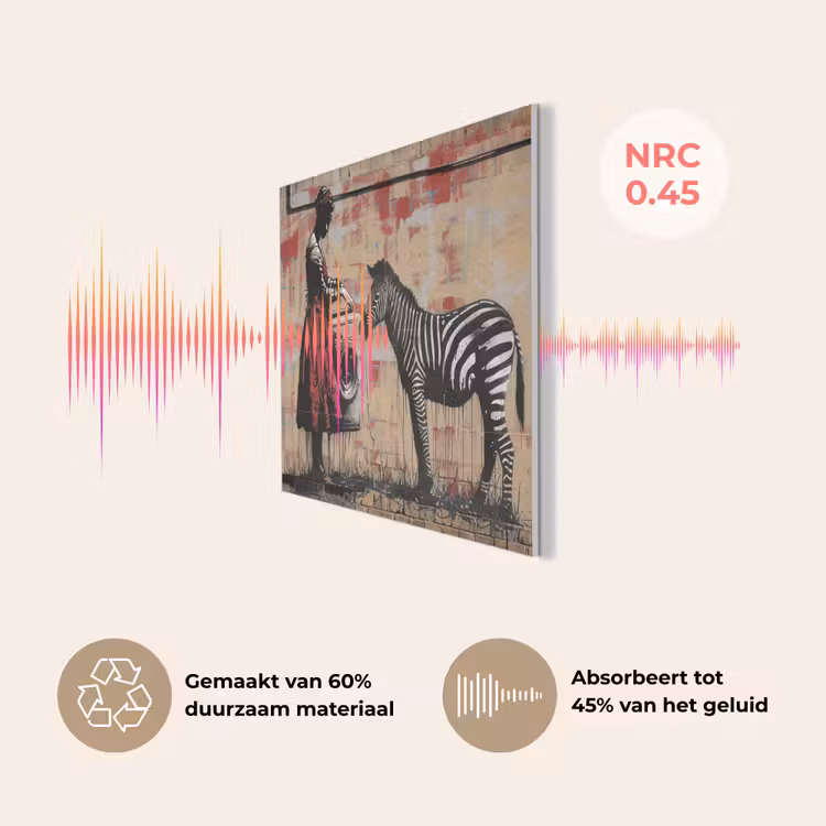 Street art - Zebra - Vrouw - Dieren - Graffiti - Banksy PET vilt klein -USP_NL