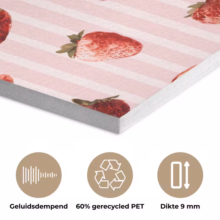 Strepen - Aardbei - Roze PET vilt klein 837 -closeup_NL