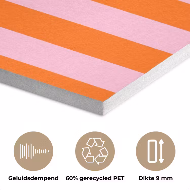 Strepen - Oranje - Verticaal - Ciao bella PET vilt klein -closeup_NL