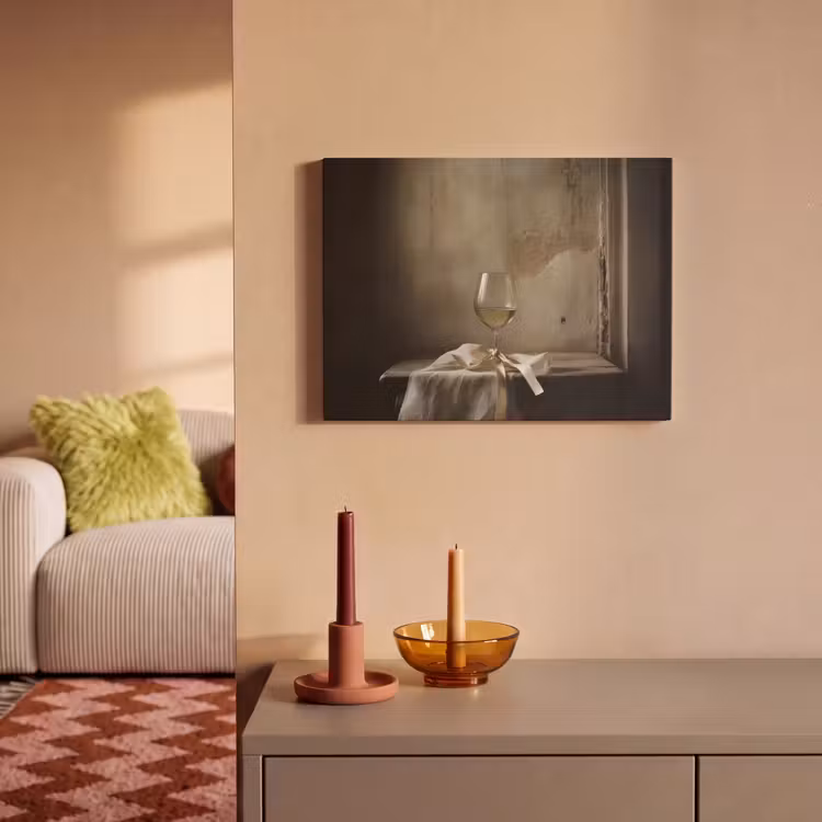 Strik - Beige - Witte - Wijn PET vilt klein -sfeer1