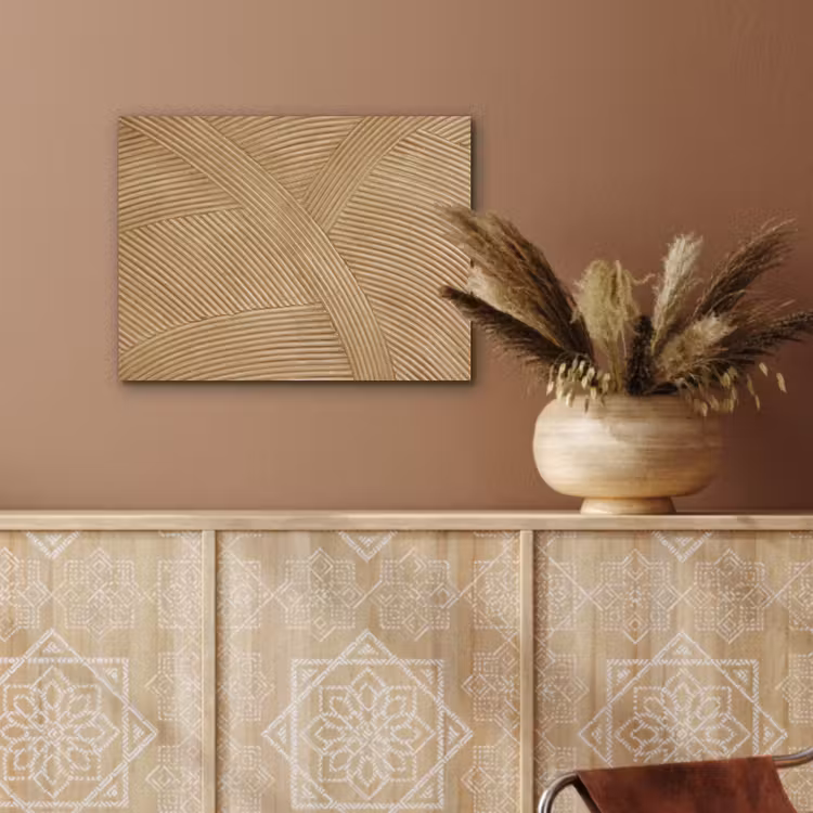 Rotan print - Beige PET vilt klein -sfeer4