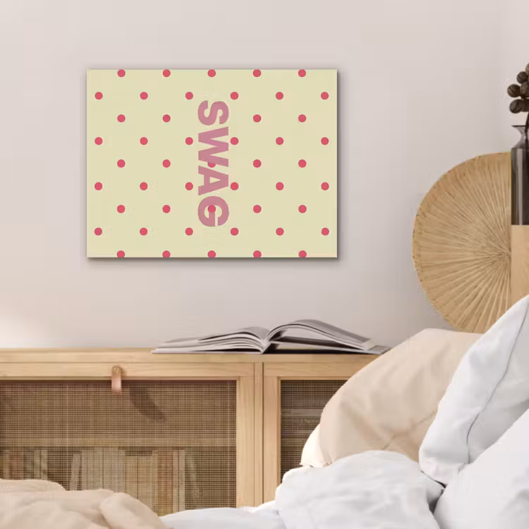 Swag - Roze - Stippen - Geel PET vilt klein -sfeer3