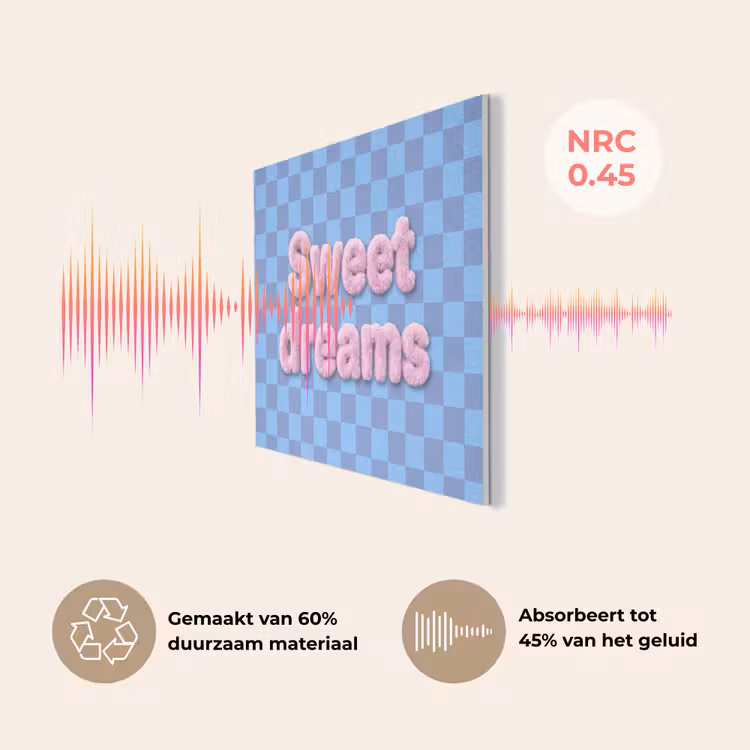 Sweet dreams - Vierkanten - Roze - Blauw PET vilt klein -USP_NL