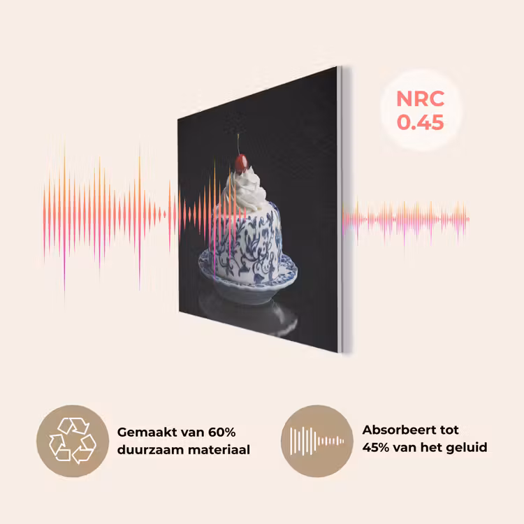 Taart - Slagroom - Kers - Bord - Delfts blauw PET vilt klein -USP_NL