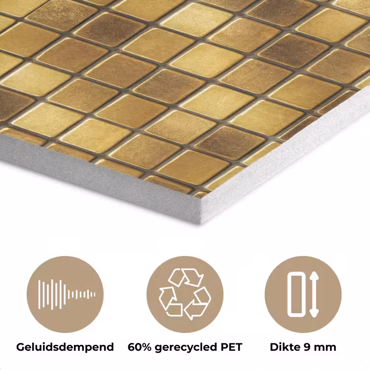 Tegels - Mozaïek - Luxe - Warm Goud PET vilt klein 837 -closeup_NL