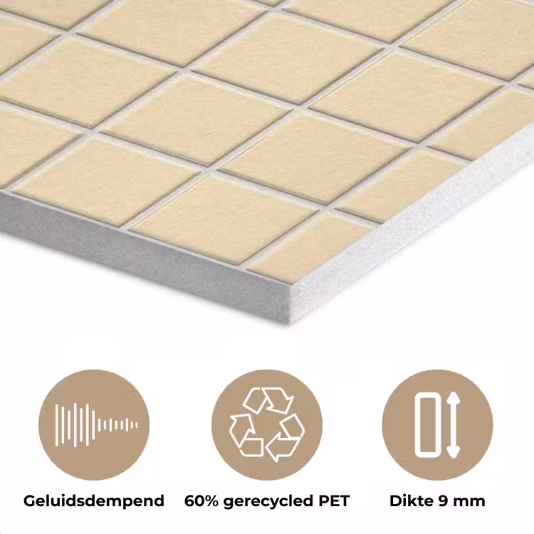 Tegels - Patroon - Crème PET vilt klein 837 -closeup_NL