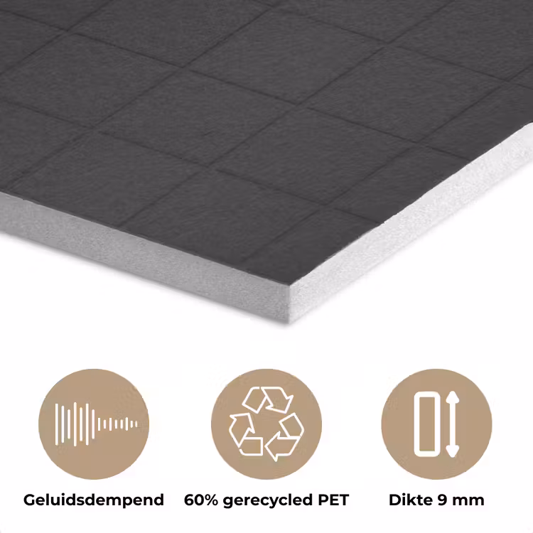 Tegels - Patroon - Mat - Zwart PET vilt klein 837 -closeup_NL