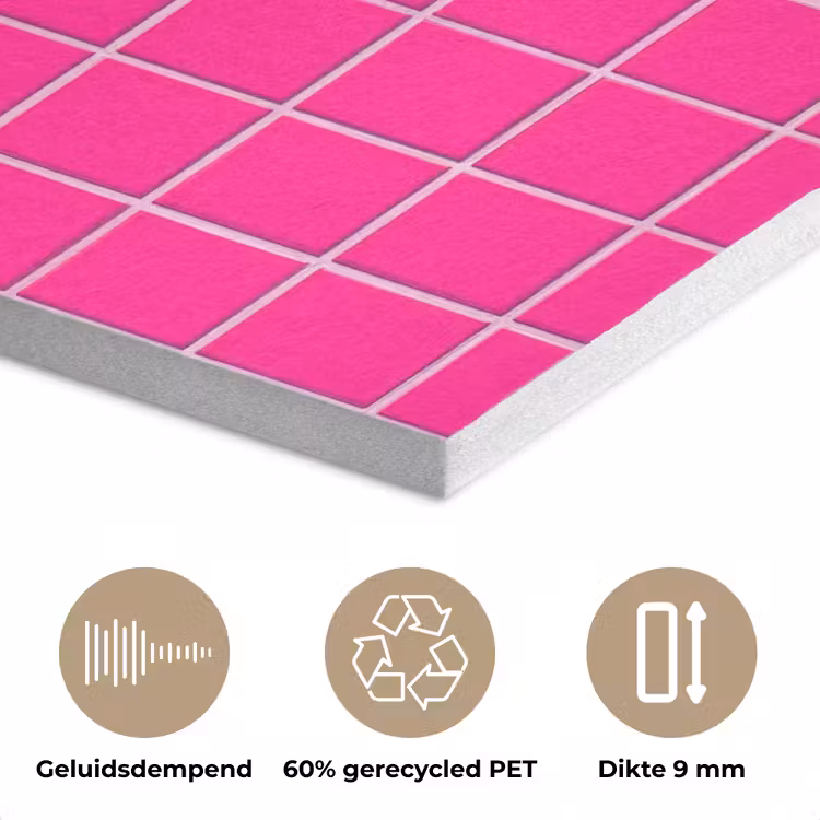 Tegels - Vierkant - Fuchsia PET vilt klein 837 -closeup_NL