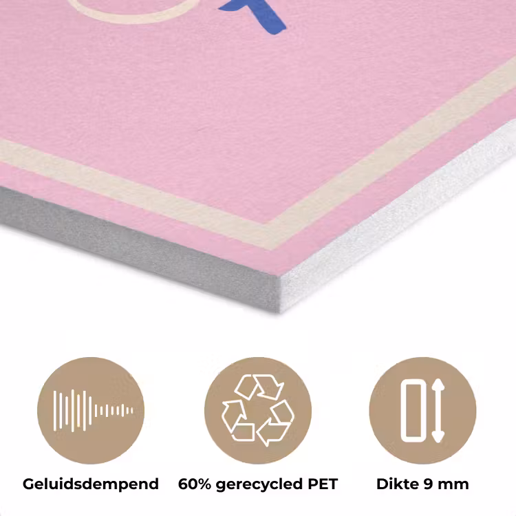 Tekst - Blauw - Keuken - Kader PET vilt klein -closeup_NL
