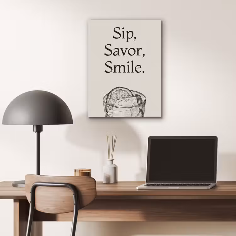 Tekst - Glas - Getekend - Citroen PET vilt klein -sfeer5
