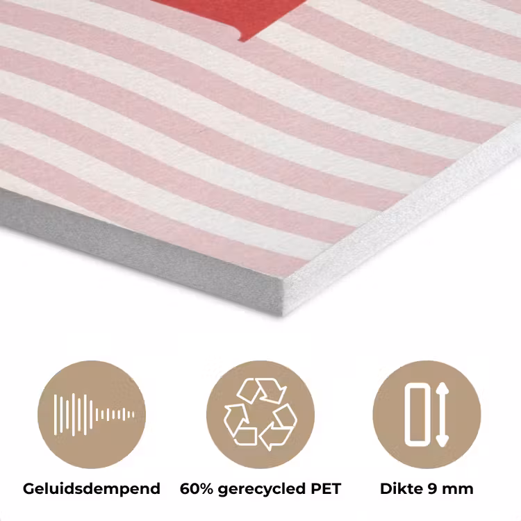 Tekst - Modern - Strepen PET vilt klein -closeup_NL