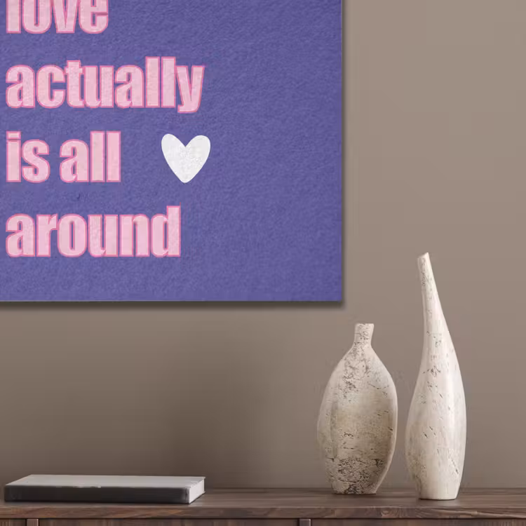Tekst - Valentijn - Love - Blauw PET vilt klein -sfeer6_closeup