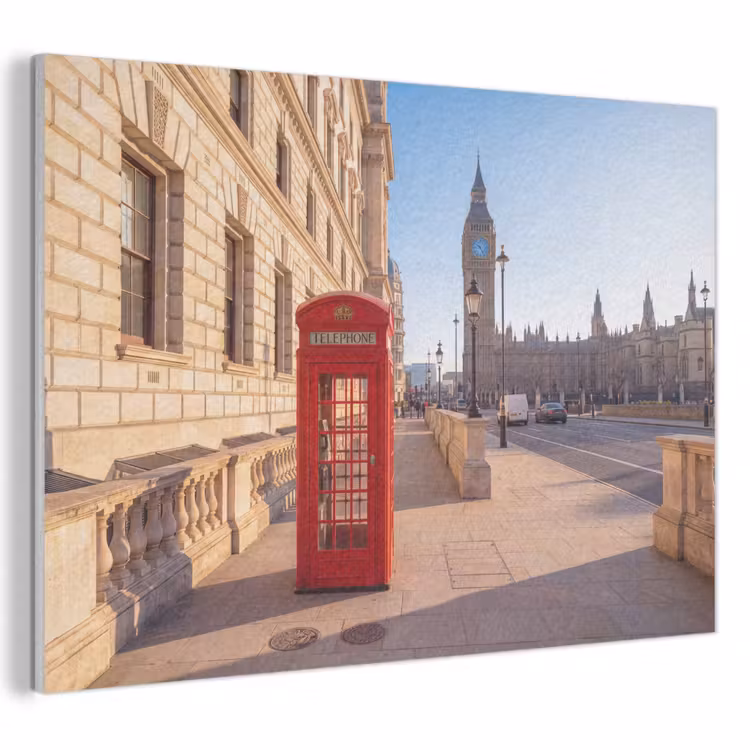 Telefooncel - Rood - Londen - Stad - Architectuur PET vilt klein -3d