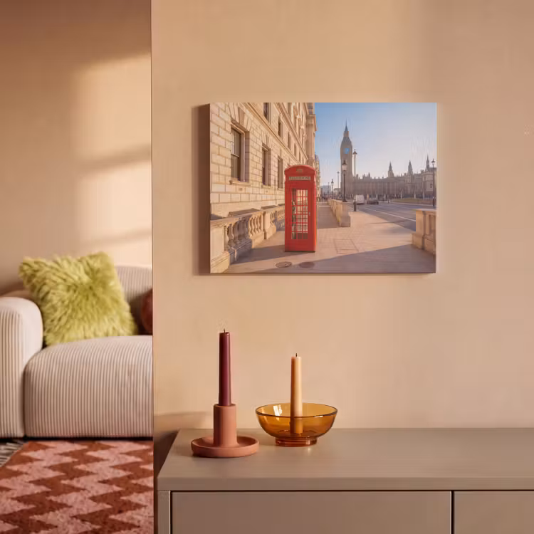 Telefooncel - Rood - Londen - Stad - Architectuur PET vilt klein -sfeer1
