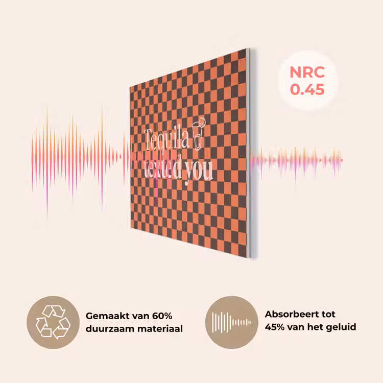 Tequila texted you - Glas - Vierkanten - Oranje PET vilt klein -USP_NL