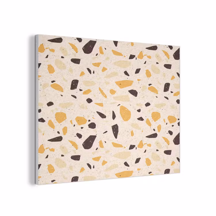 Terrazzo -  Patroon - Geel - PET vilt klein 837 -3d