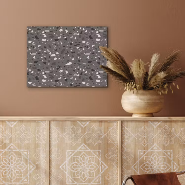 Terrazzo - Patroon - Grijs PET vilt klein 837 -sfeer4