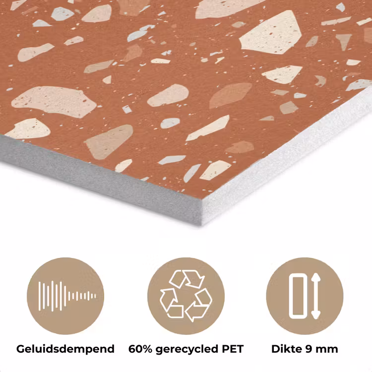 Terrazzo - Patroon - Klei PET vilt klein 837 -closeup_NL