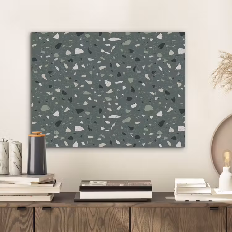 Terrazzo - Patroon - Kleurrijk - Groen PET vilt klein 837 -sfeer1
