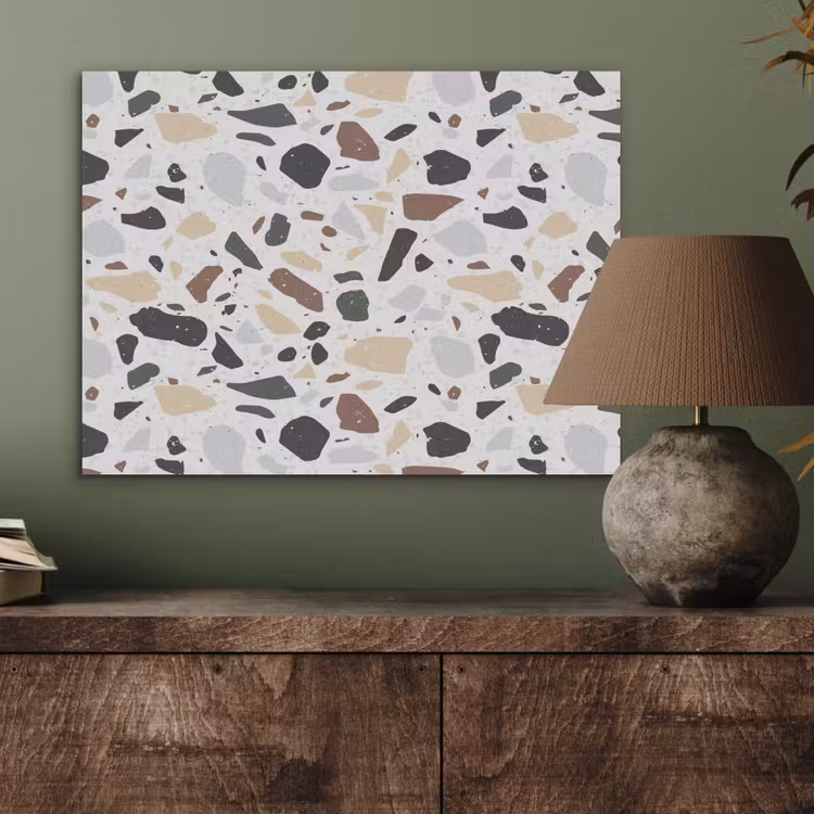 Terrazzo -  Patroon - Kleurrijk - Klei PET vilt klein 837 -sfeer2