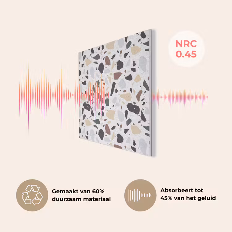 Terrazzo -  Patroon - Kleurrijk - Klei PET vilt klein 837 -USP_NL