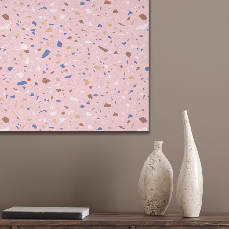 Terrazzo -  Patroon - Kleurrijk - Roze PET vilt klein 837 -sfeer6_closeup