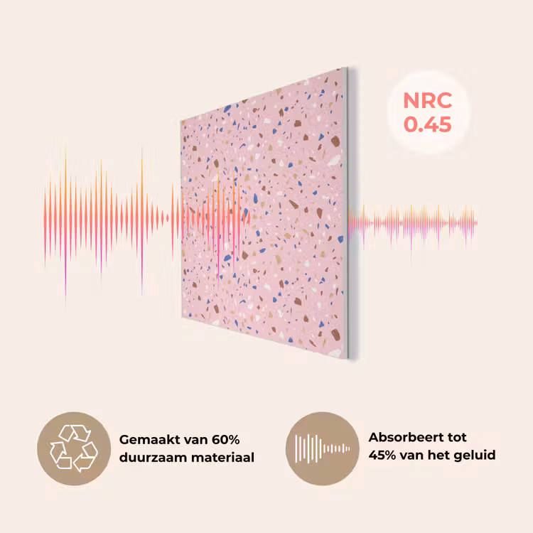 Terrazzo -  Patroon - Kleurrijk - Roze PET vilt klein 837 -USP_NL