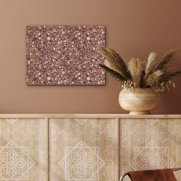 Terrazzo - Patroon - Steentextuur - Roodbruin PET vilt klein 837 -sfeer4