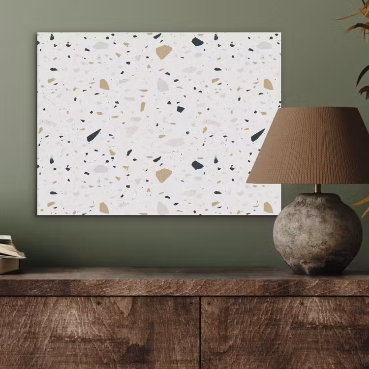 Terrazzo - Patroon - Wit - Neutraal PET vilt klein 837 -sfeer2