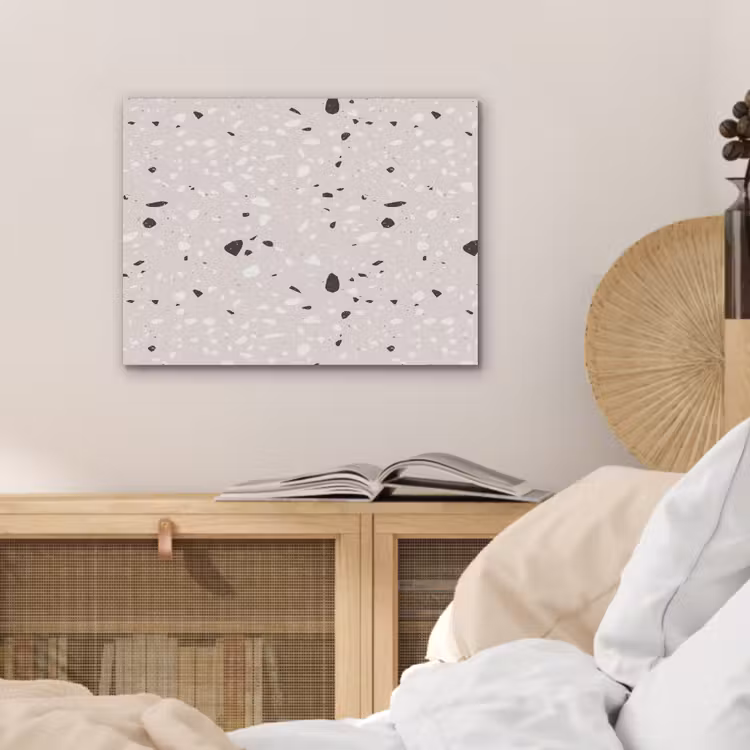 Terrazzo -  Patroon - Zacht - Zwart - Wit PET vilt klein 837 -sfeer3