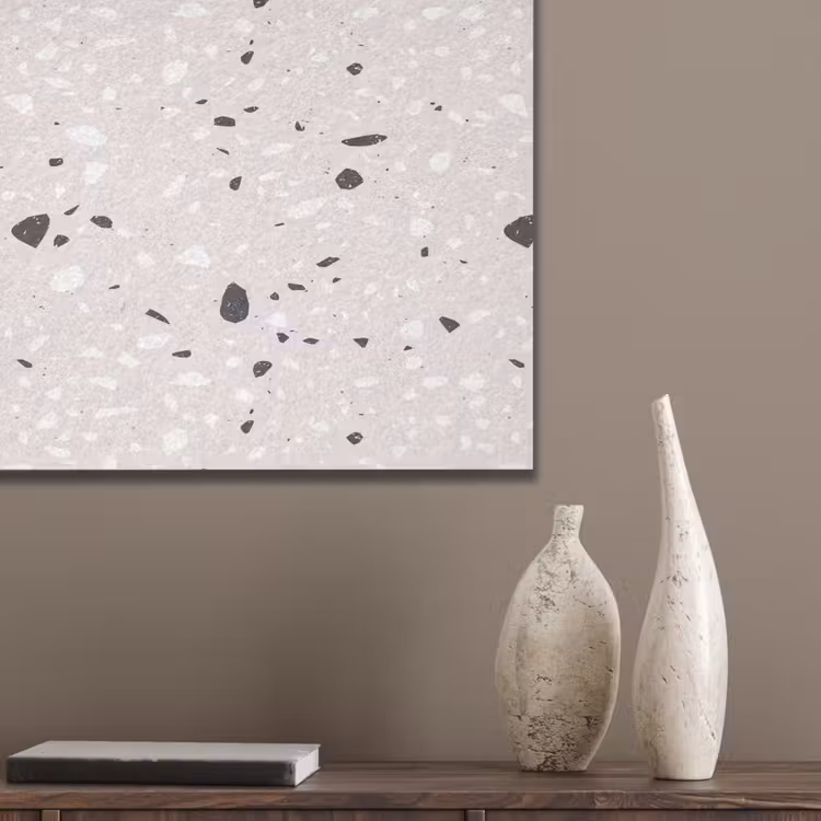 Terrazzo -  Patroon - Zacht - Zwart - Wit PET vilt klein 837 -sfeer6_closeup