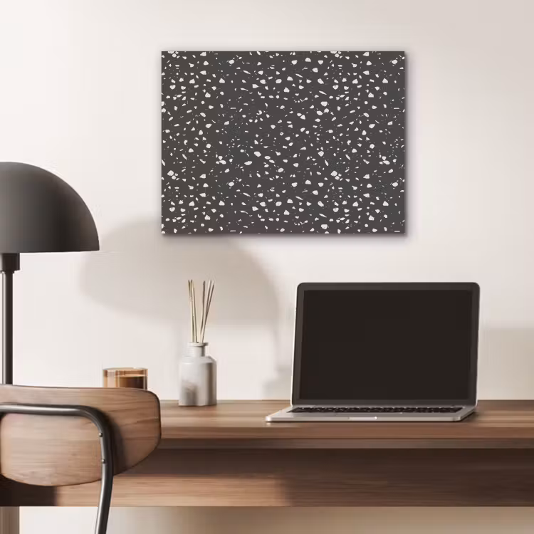 Terrazzo - Patroon - Zwart - Wit PET vilt klein 837 -sfeer5