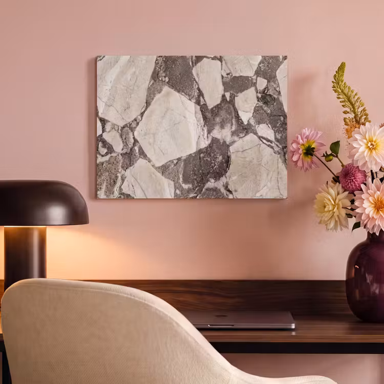 Textuur - Marmer - Abstract - Beige - Bruin PET vilt klein -sfeer3