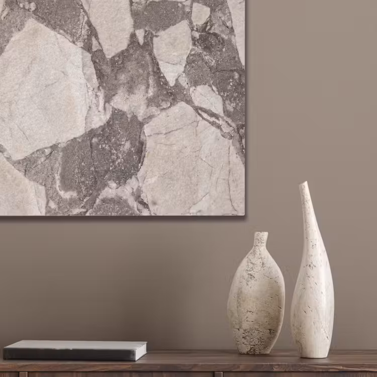 Textuur - Marmer - Abstract - Beige - Bruin PET vilt klein -sfeer6_closeup