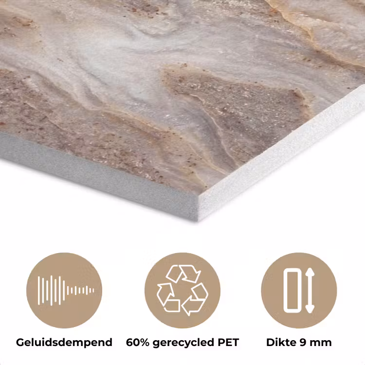 Textuur - Steen - Abstract - Beige PET vilt klein -closeup_NL