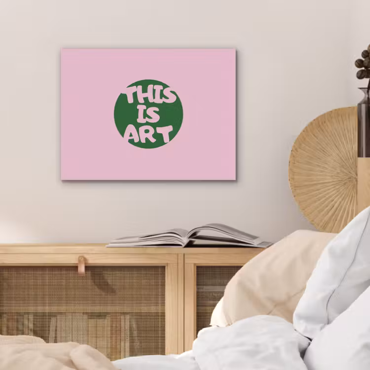 This is art - Tekst - Cirkel - Groen PET vilt klein -sfeer3